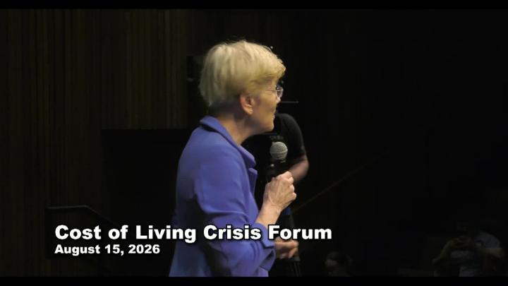 Thumbnail image for Holyoke Town Hall on Cost-of-Living Crisis with U.S. Ed Markey and Elizabeth Warren at Holyoke Community College 8/15/26